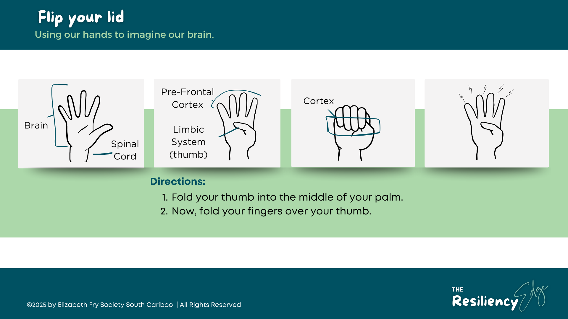 Flip Your Lid hand model of the brain